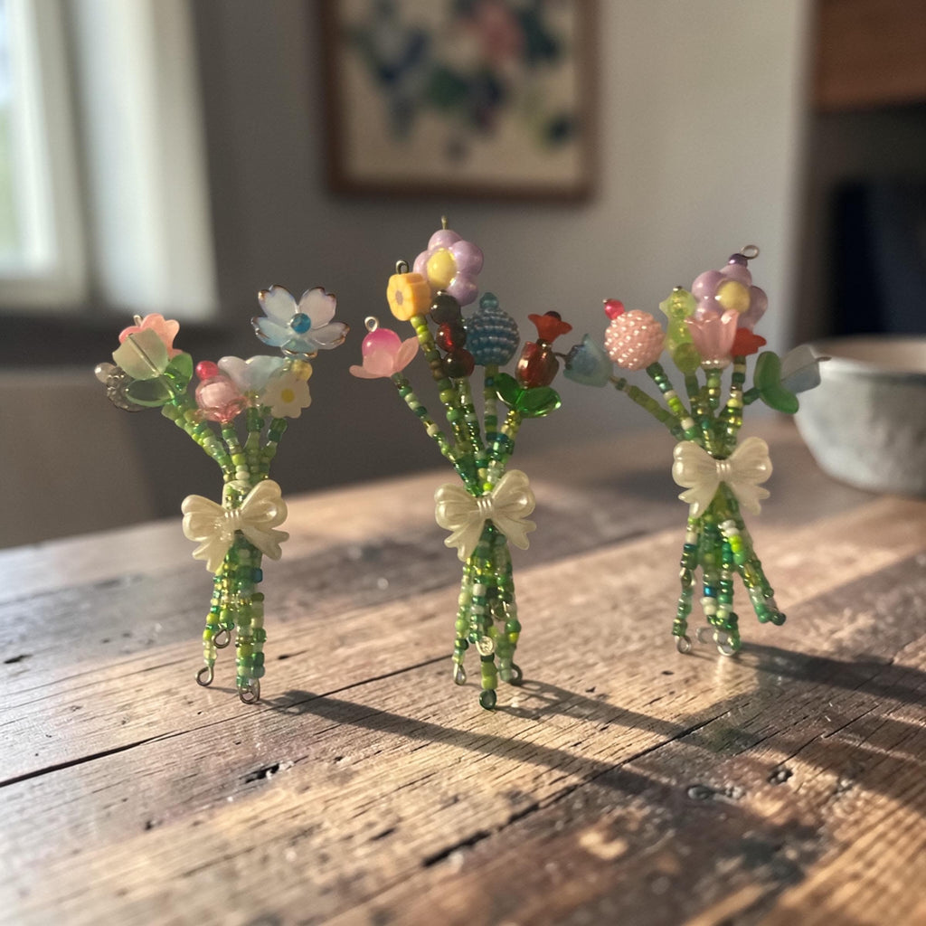 Beaded Flower Bouquet Magnet