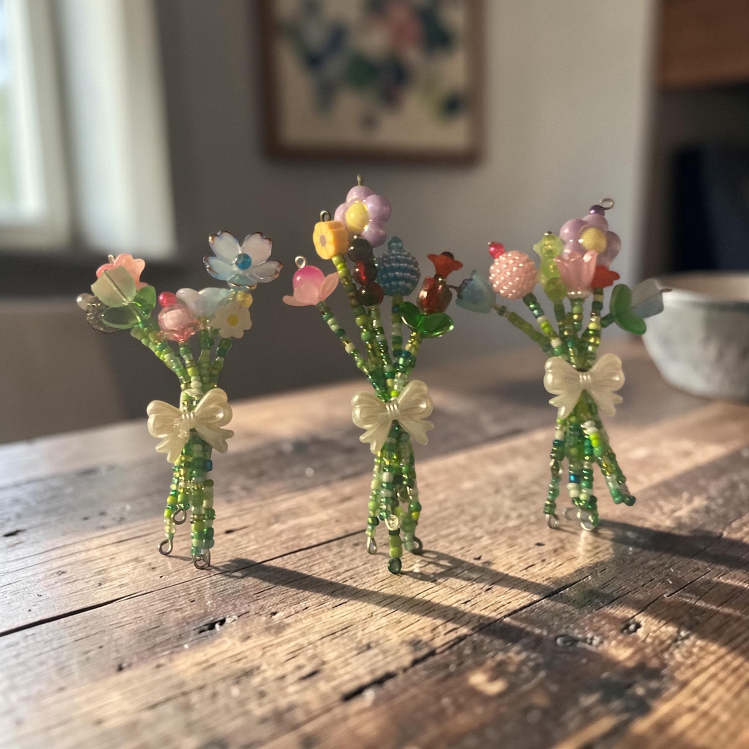 Beaded Flower Bouquet Magnet