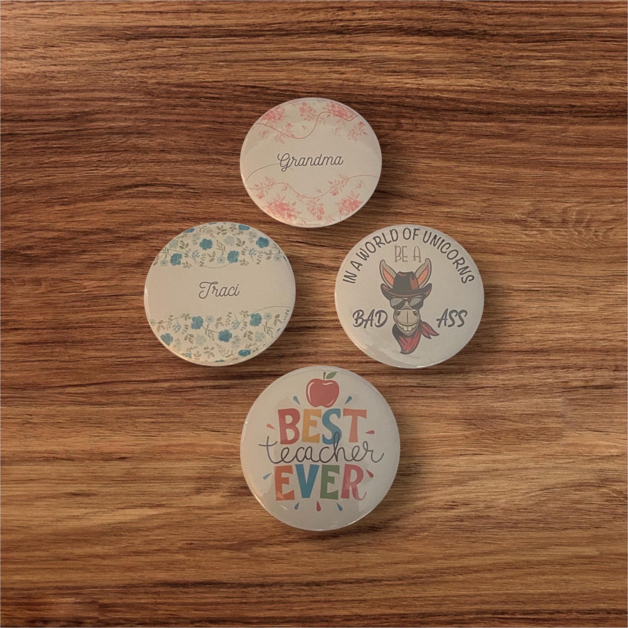 Customizable 3" Pocket Mirror, Personalized Gift