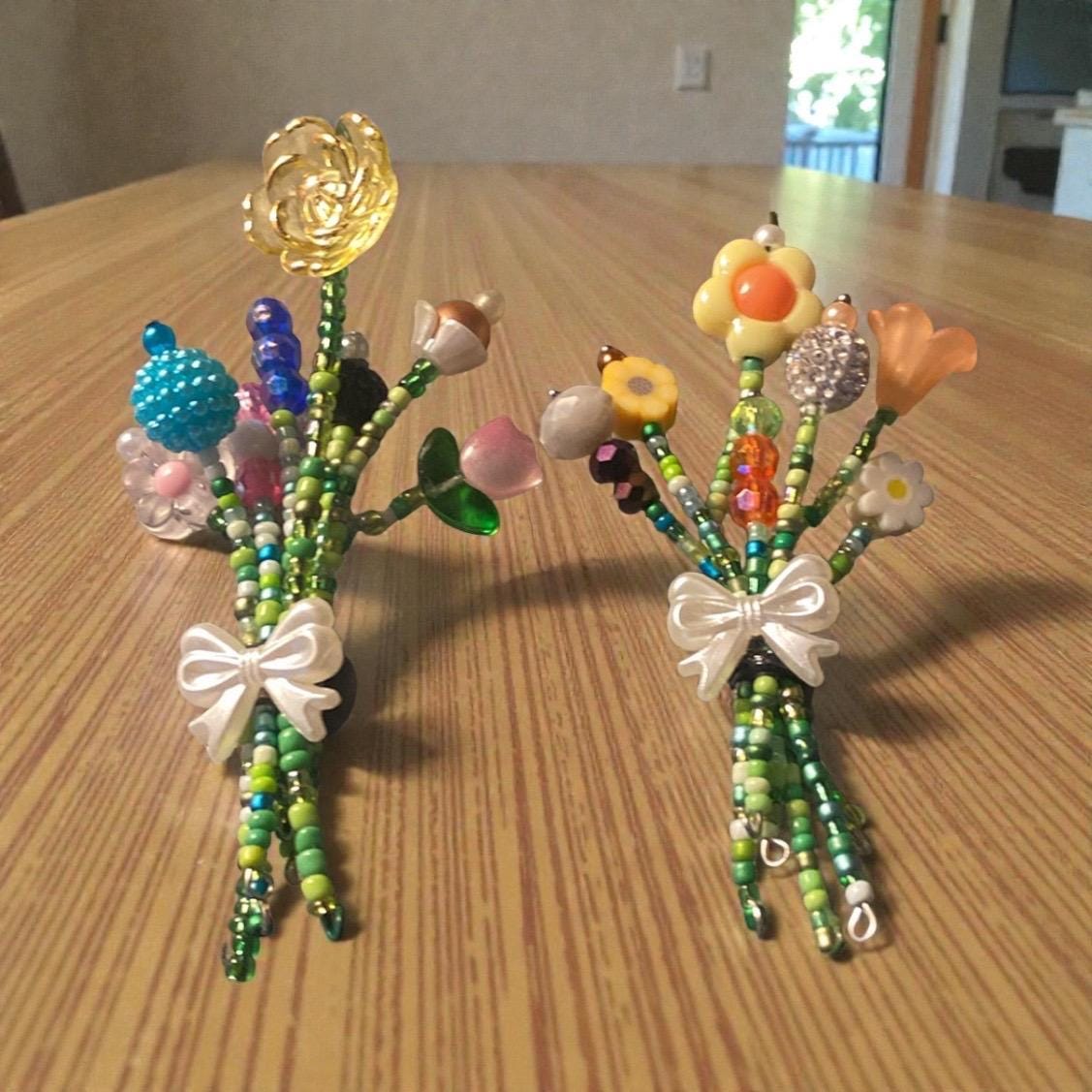 Beaded Flower Bouquet Magnet